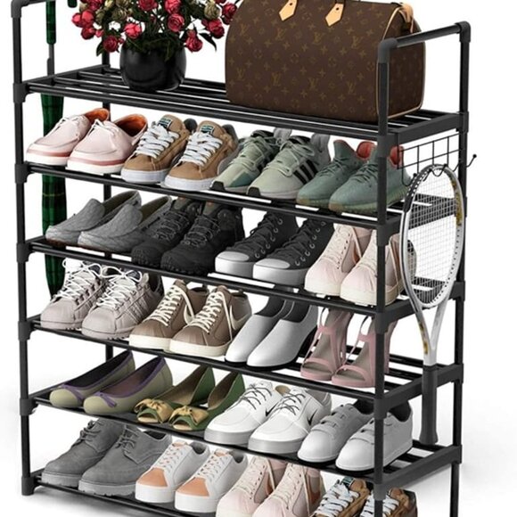 NEW 6 Tiers Metal Shoe Rack, Adjustable Shoe Shelf Storage Organizer - Picture 2 of 8